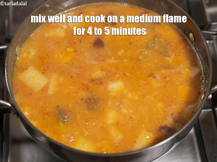 Step 38 – Mix well and cook on a medium flame for 4 to 5 minutes.