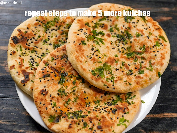 Step 39 – Repeat steps with the remaining portions to make 5 more kulchas.