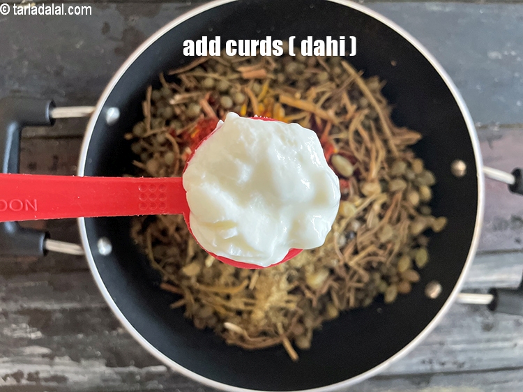 Step 41 – Add 1 tablespoon curds (dahi ).