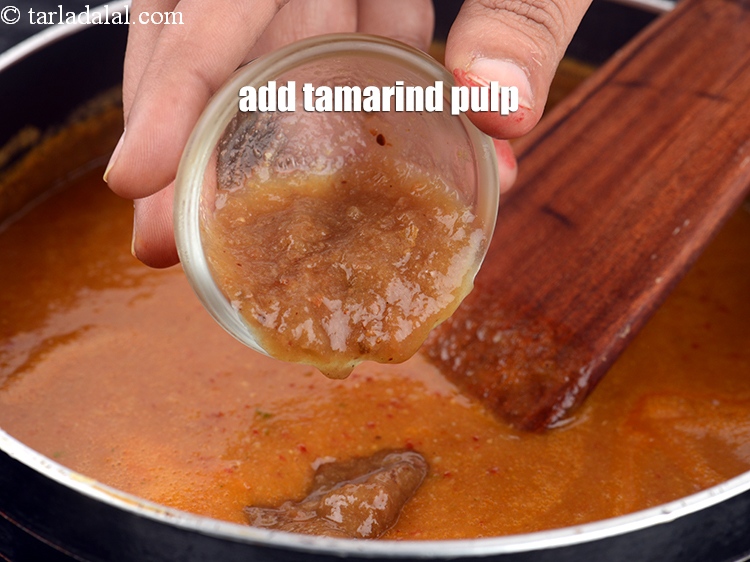 Step 39 – Add 2 tbsp <a href="https://www.tarladalal.com/glossary-tamarind-pulp-tamarind-extract-imli-ka-pulp-838i">tamarind (imli) pulp</a>.