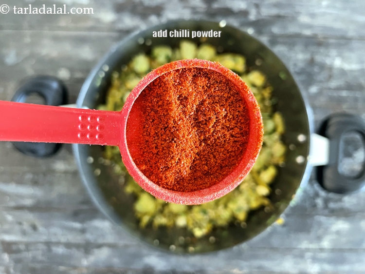 Step 31 – Add&nbsp;<meta charset="UTF-8" />3/4 tbsp&nbsp;<a href="glossary-chilli-powder-red-chilli-powder-339i">chilli powder</a>.