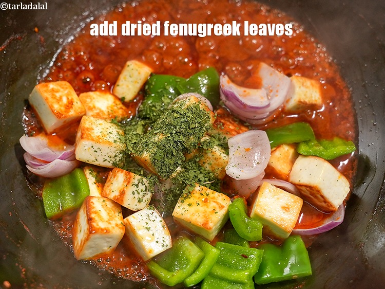 Step 40 – <p>Add ½ tbsp <a href="https://www.tarladalal.com/glossary-dried-fenugreek-leaves-kasuri-methi-374i">dried fenugreek leaves (kasuri methi)</a>.&nbsp;</p>