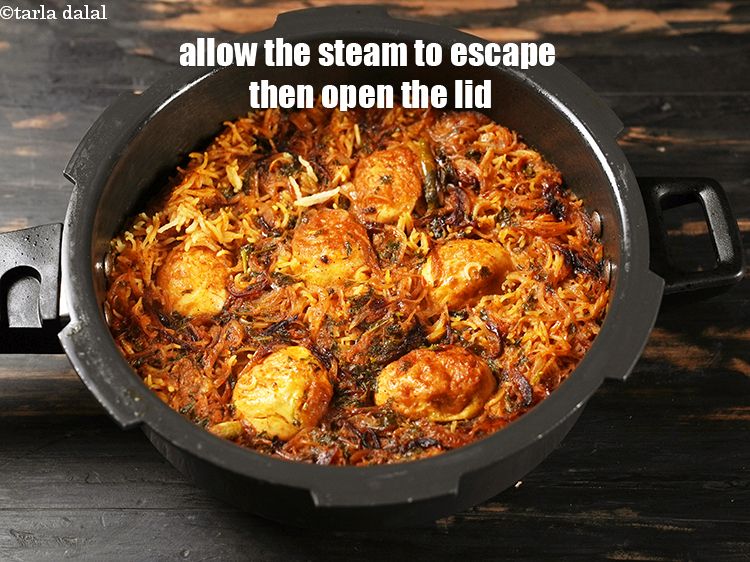 Step 40 – Allow the steam to escape then open the lid.