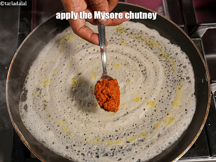 Step 39 – Apply &frac12; tbsp of the Mysore chutney.