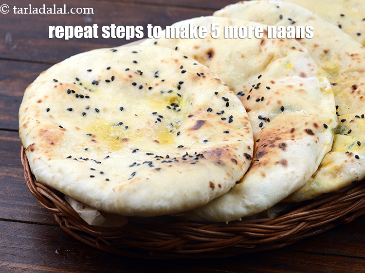 Step 42 – Repeat steps 1&nbsp;to 14 to make 5 more naans.