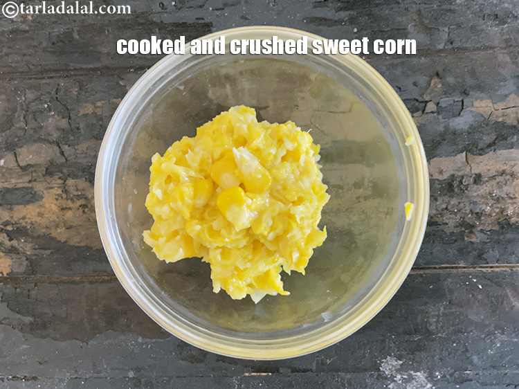 Step 47 – The sweet corn kernels must be blended coarsely.