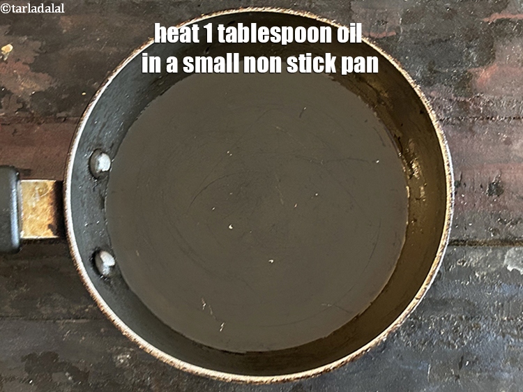 Step 41 – <html><head></head><body><p>Heat 1 tbsp&nbsp;<a href="glossary-oil-671i">oil</a>&nbsp;in a small non-stick pan.</p></body></html>