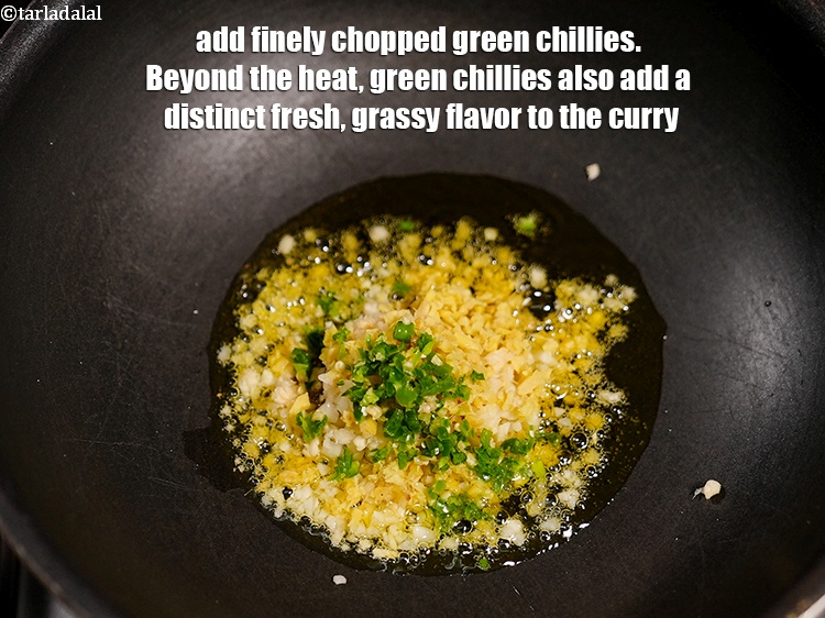 Step 40 – Add 1 tsp finely <a href="https://www.tarladalal.com/glossary-chopped-green-chilli-820i">chopped green chillies</a>. Beyond the heat, green chillies also add …