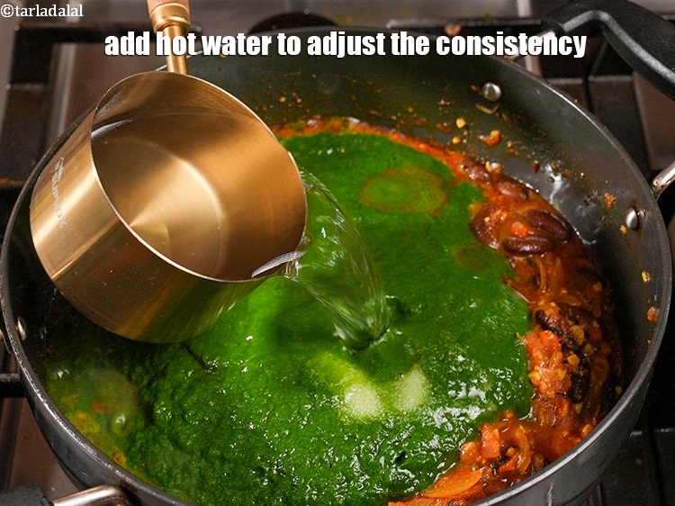 Step 40 – Add &frac12; cup hot water to adjust the consistency.
