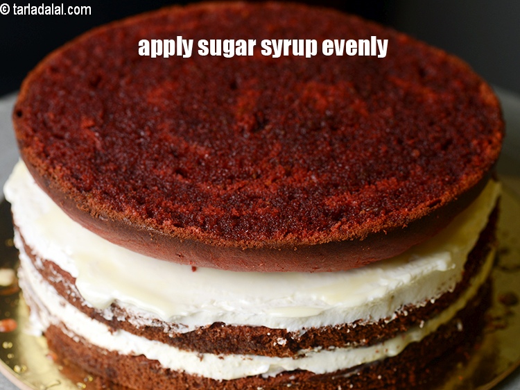 Step 44 – Apply the sugar syrup evenly over it.