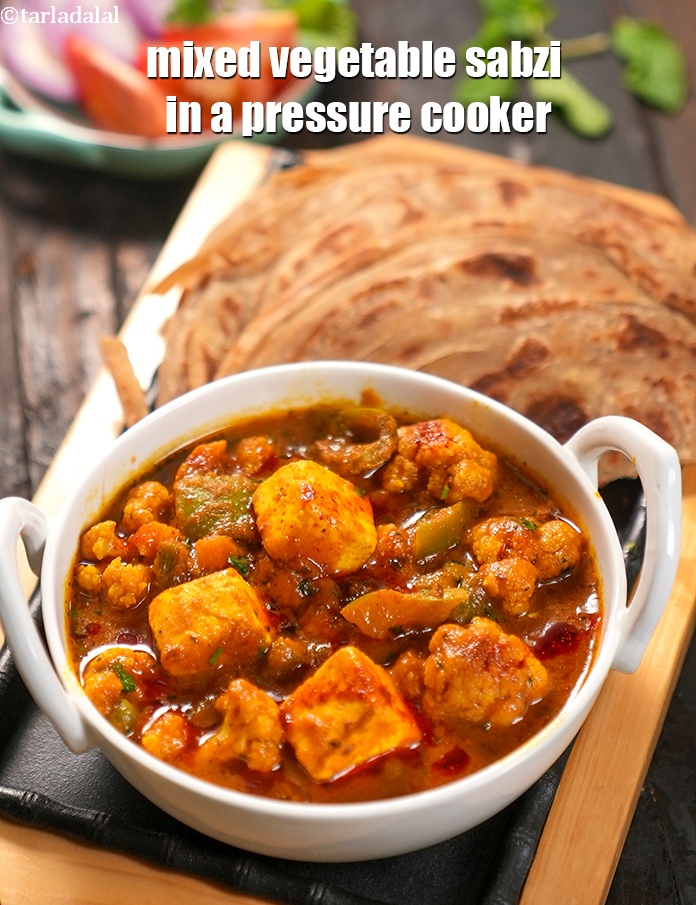Step 40 – Serve <strong>pressure cooker mix veg curry recipe | mixed vegetable sabzi in a pressure cooker …