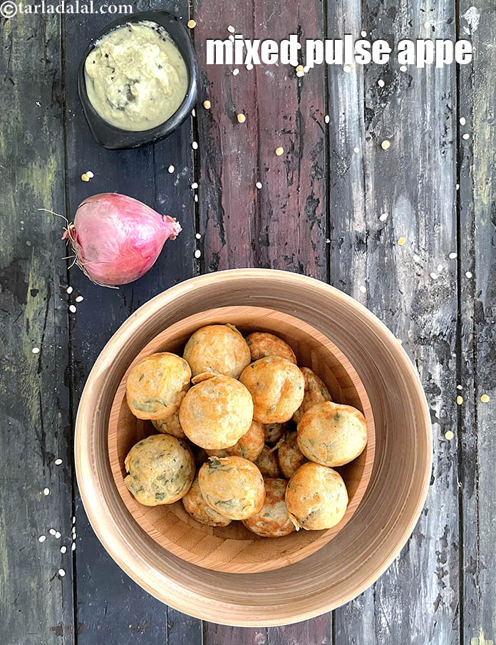 Step 39 – Serve <strong>pulse appe | mixed dal appe | dal vegetable&nbsp;rice app&nbsp;</strong>hot with coconut chutney or …