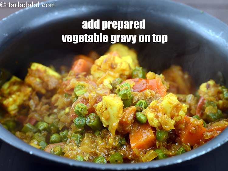 Step 45 – Add the prepared vegetable gravy on the top.