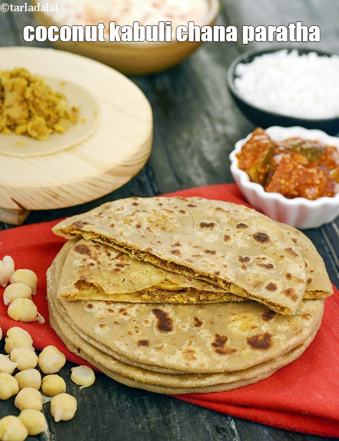 Step 50 – Serve <strong>nariyal chane ke paratha | coconut kabuli chana paratha | healthy Coconut Chickpea Paratha …