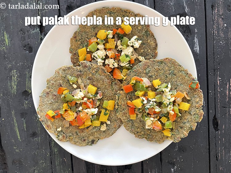 Step 48 – Put&nbsp;<strong>green thepla recipe | palak thepla | 4 flour healthy Indian spinach paratha | high …