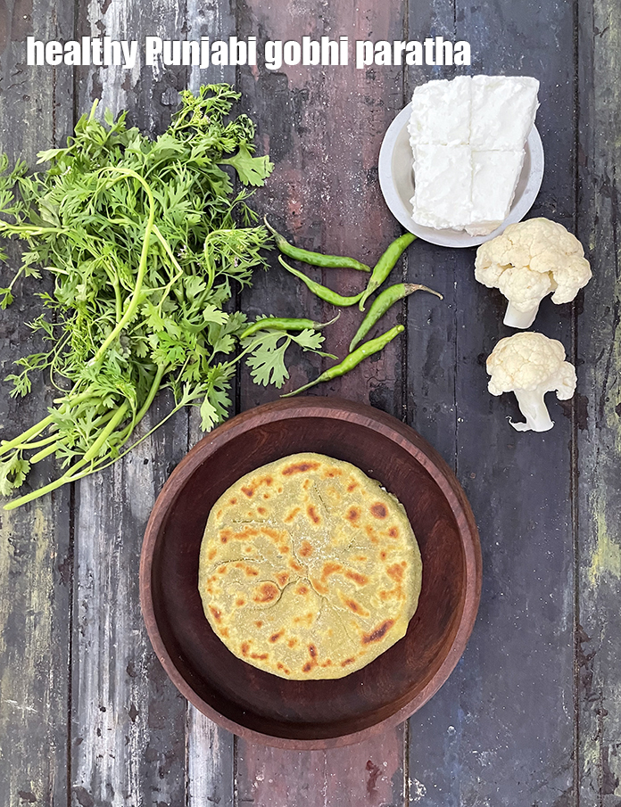 Step 43 – Serve <strong>gobhi paneer palak paratha | spinach and cauliflower paratha | healthy Punjabi gobhi paratha …