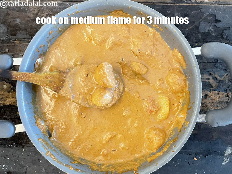 Step 58 – Cook on a medium flame for 2 to 3 minutes, while stirring occasionally.