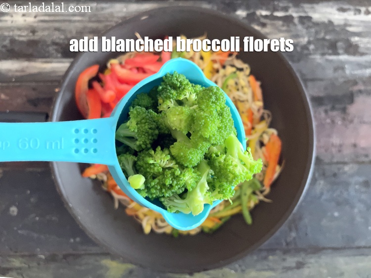 Step 42 – Add&nbsp;<meta charset="UTF-8" />1/2 cup&nbsp;<a href="glossary-blanched-broccoli-florets-719i">blanched broccoli florets</a>.