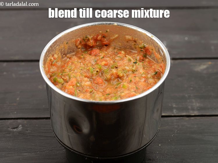 Step 41 – Transfer the mixture into a small mixer jar.&nbsp;Blend to a coarse mixture. Keep aside.&nbsp;