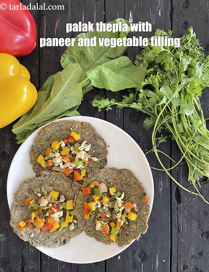 Step 49 – Serve <strong>green thepla recipe | palak thepla | 4 flour healthy Indian spinach paratha | …