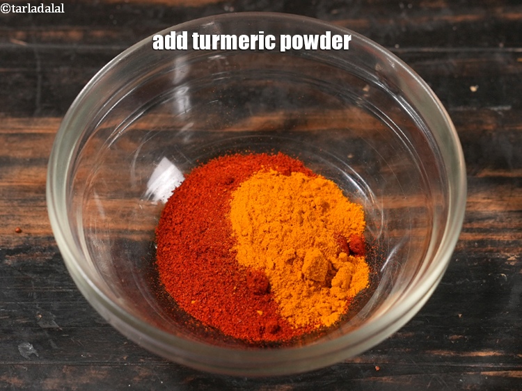 Step 41 – Add &frac12; tsp turmeric powder.