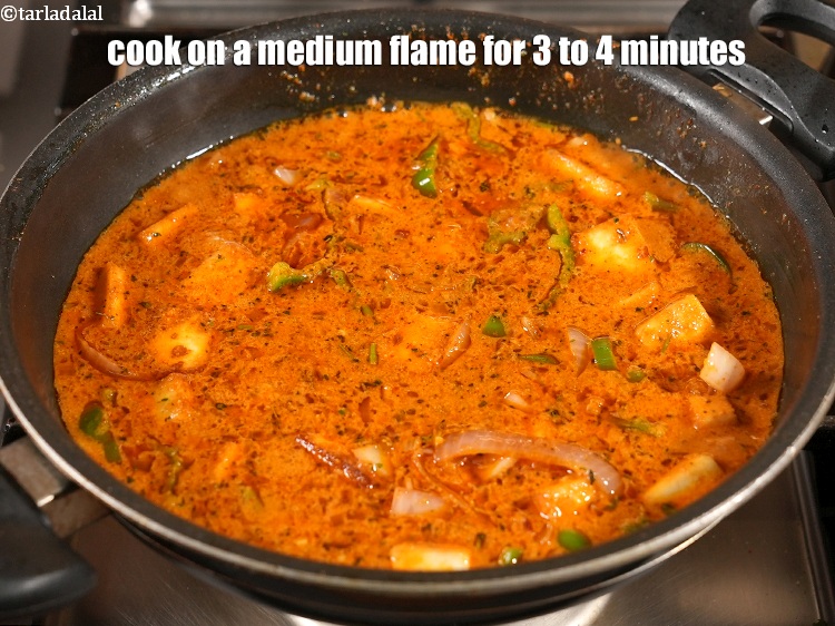 Step 41 – Cook on a medium flame for 3 to 4 minutes, while stirring occasionally.