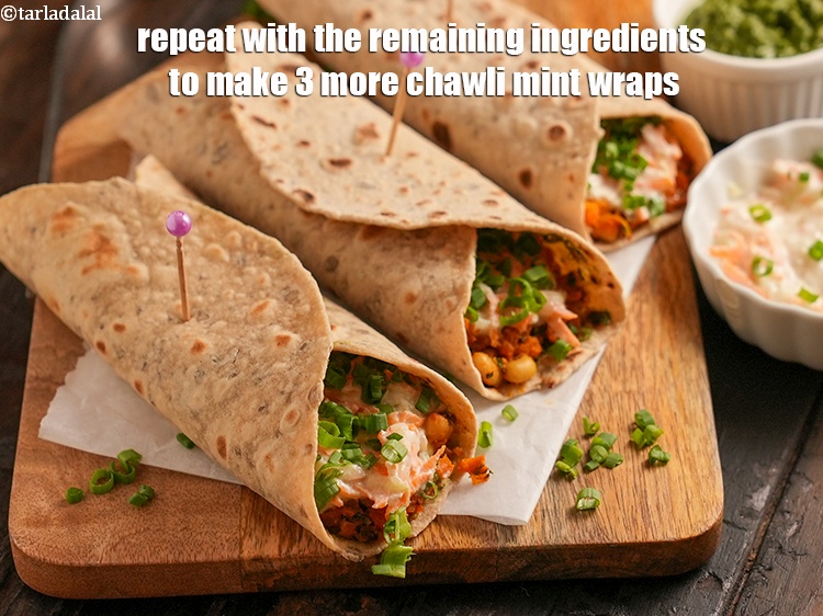 Step 41 – Repeat with the remaining ingredients to make 3 more chawli mint wraps.