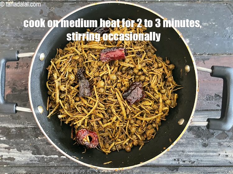 Step 44 – Cook on a medium flame for 2&nbsp;to 3&nbsp;minutes, while stirring occasionally.