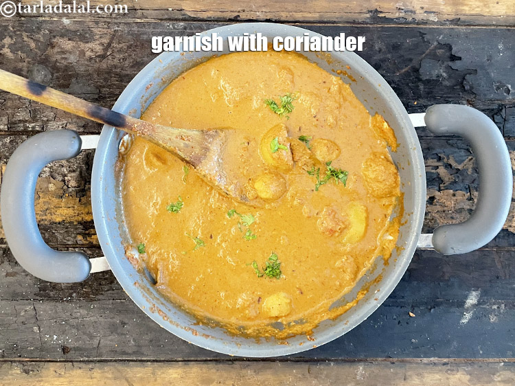 Step 59 – Garnish <strong>Lahori aloo | veg Lahori aloo | Lahori aloo curry |&nbsp;</strong>with coriander.