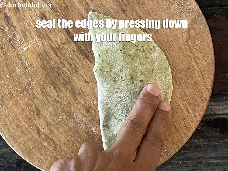 Step 41 – Seal the edges by pressing lightly using your fingertips.