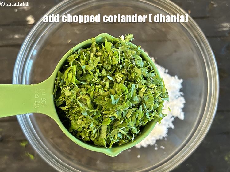 Step 11 – Add&nbsp;<meta charset="UTF-8" />1/2 cup&nbsp;finely&nbsp;<a href="glossary-chopped-coriander-783i">chopped coriander (dhania)</a>.&nbsp;Coriander imparts a bright, citrusy, and slightly earthy flavor …