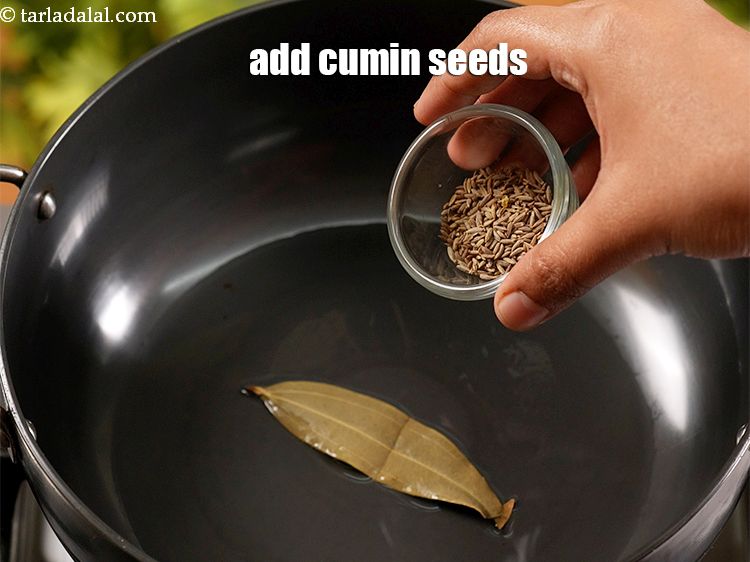 Step 5 – Add 1 tsp cumin seeds.