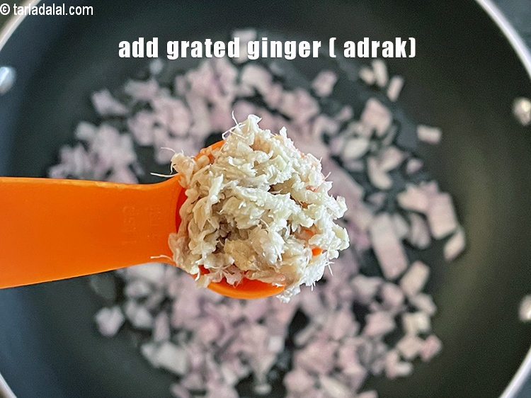 Step 24 – <meta charset="UTF-8" /> Add&nbsp;1 tsp&nbsp;<a href="glossary-grated-ginger-943i">grated ginger (adrak)</a>.