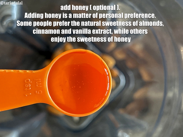 Step 13 – <p>Add&nbsp;1 tsp&nbsp;<a href="glossary-organic-honey-2537i">organic honey</a>&nbsp;or honey (optional).&nbsp;Almond milk lacks the natural sweetness of cow's milk. Honey …