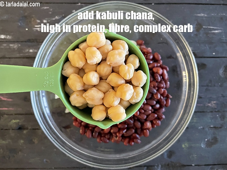 Step 8 – Add&nbsp;<meta charset="UTF-8" />1/2 cup&nbsp;soaked and&nbsp;<a href="glossary-boiled-kabuli-chana-1354i">boiled kabuli chana (white chick peas)</a>.&nbsp;Chickpeas are high in&nbsp;<a href="https://www.tarladalal.com/recipes-for-High-Fiber-819" …