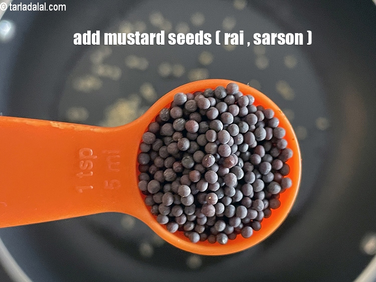 Step 17 – Add the&nbsp;<meta charset="UTF-8" />1 tsp&nbsp;<a href="glossary-mustard-seeds-sarson-rai-sarson-ke-beej-525i">mustard seeds ( rai / sarson)</a>.