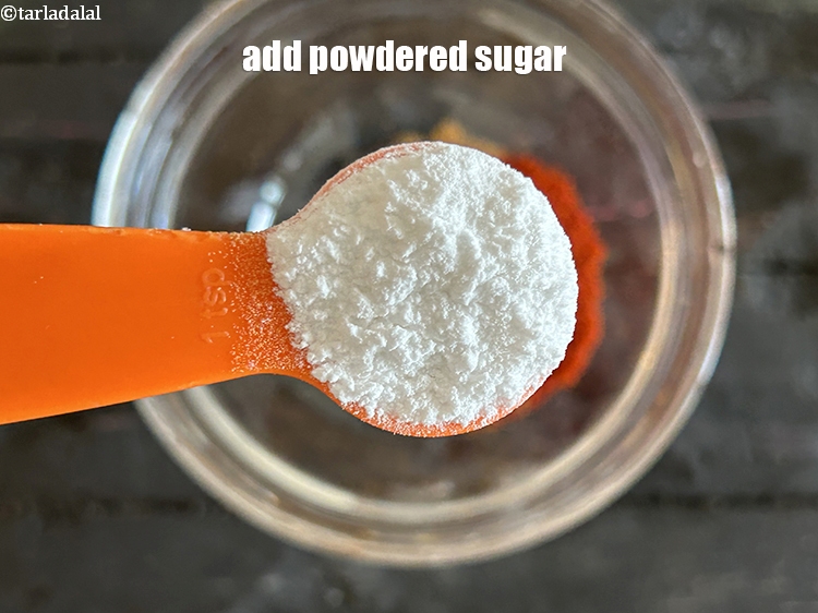 Step 5 – Add&nbsp;<meta charset="UTF-8" />1 tsp&nbsp;<a href="glossary-powdered-sugar-280i">powdered sugar</a>.