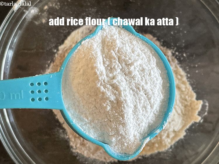 Step 5 – Add&nbsp;<meta charset="UTF-8" />1/2 cup&nbsp;<a href="glossary-rice-flour-chawal-ka-atta-534i">rice flour (chawal ka atta)</a>.