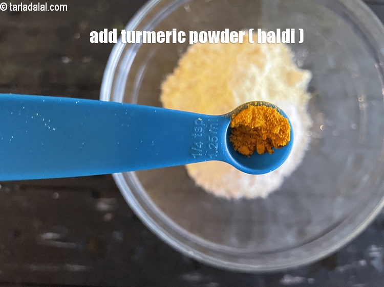 Step 5 – Add&nbsp;<meta charset="UTF-8" />1/8 tsp&nbsp;<a href="glossary-turmeric-powder-haldi-645i">turmeric powder (haldi)</a>.