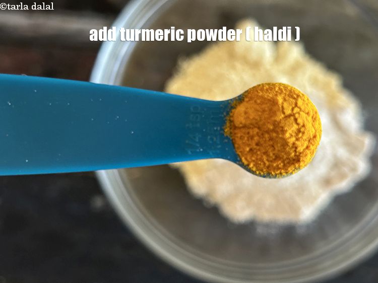 Step 6 – Add&nbsp;<meta charset="UTF-8" />1/4 tsp&nbsp;<a href="glossary-turmeric-powder-haldi-645i">turmeric powder (haldi)</a>.