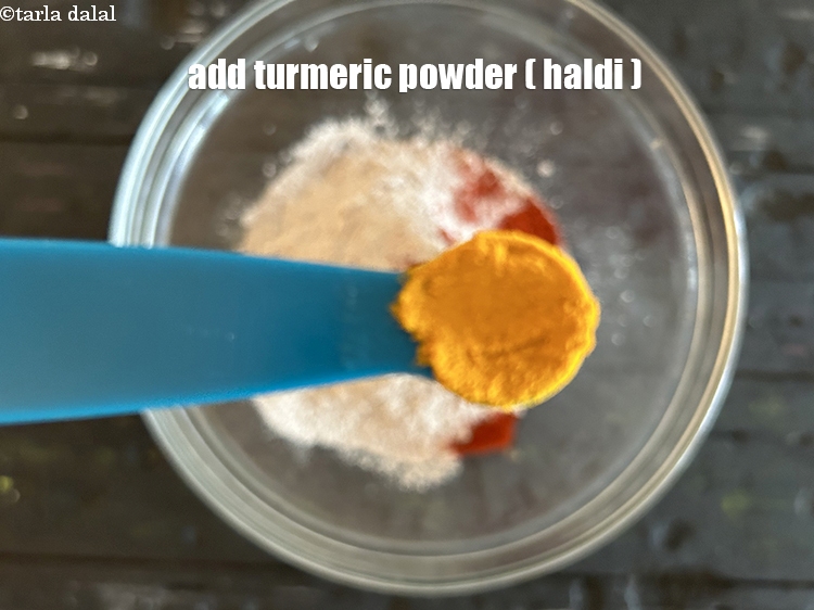 Step 7 – Add&nbsp;<meta charset="UTF-8" />1/4 tsp&nbsp;<a href="glossary-turmeric-powder-haldi-645i">turmeric powder (haldi)</a>.
