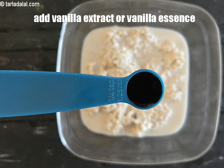 Step 13 – Add&nbsp;1/4 tsp vanilla extract or&nbsp;<a href="https://tarladalal.com/glossary-vanilla-essence-406i">vanilla essence</a>.