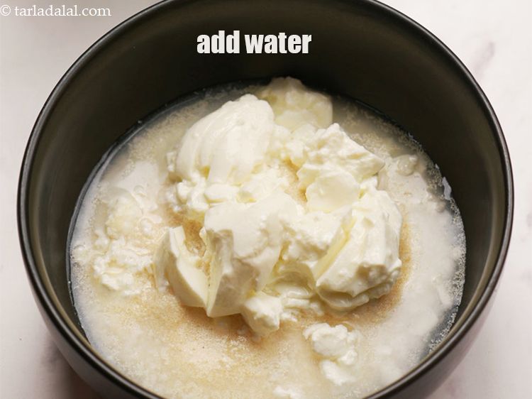 Step 5 – Add &frac12; cup water.