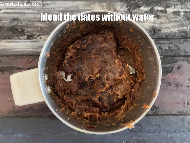 Step 5 – Dry blend the dates.&nbsp;