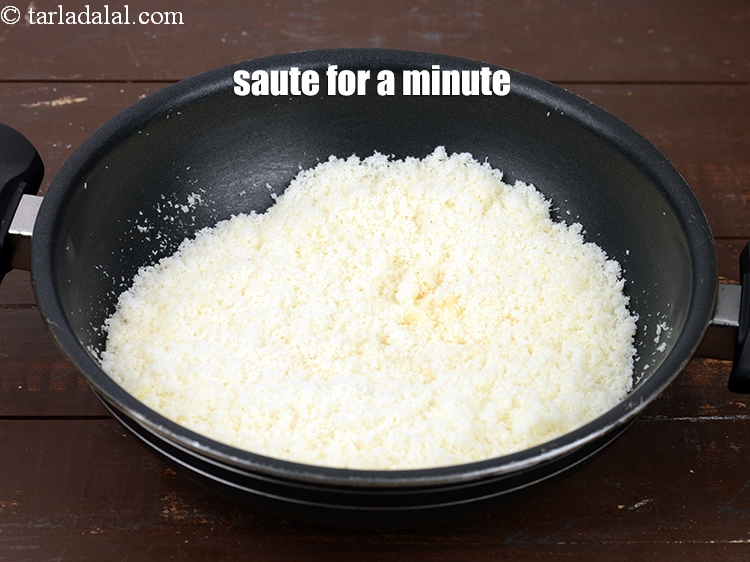 Step 31 – Roast the coconut on medium flame for a minutes to intensify the coconut flavor. Make …