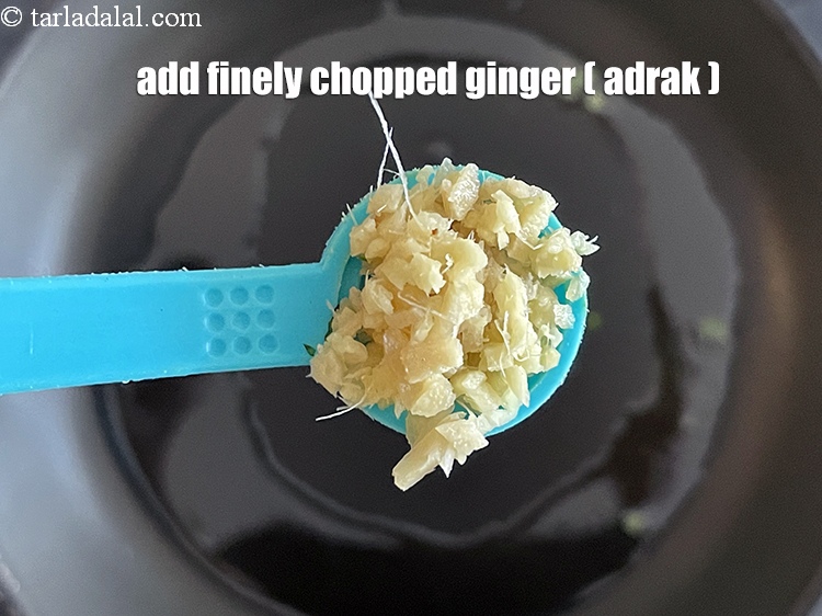 Step 12 – Add&nbsp;<meta charset="UTF-8" />1/2 tsp&nbsp;finely&nbsp;<a href="glossary-chopped-ginger-786i">chopped ginger (adrak)</a>.