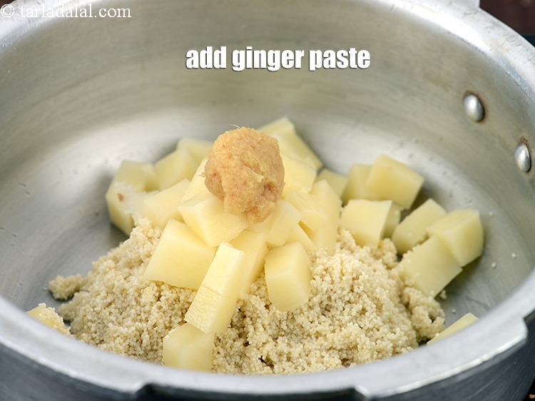 Step 5 – Add 1 tsp <a href="https://www.tarladalal.com/glossary-ginger-paste-adrak-ki-paste-457i">ginger (adrak) paste</a>.