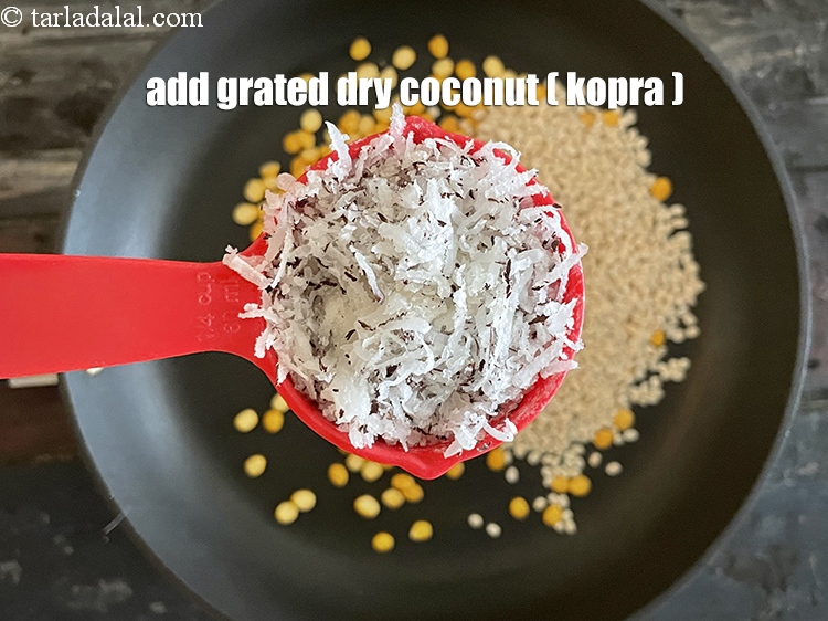 Step 5 – Add&nbsp;<meta charset="UTF-8" />1/4 cup&nbsp;<a href="glossary-grated-dry-coconut-2272i">grated dry coconut (kopra)</a>.