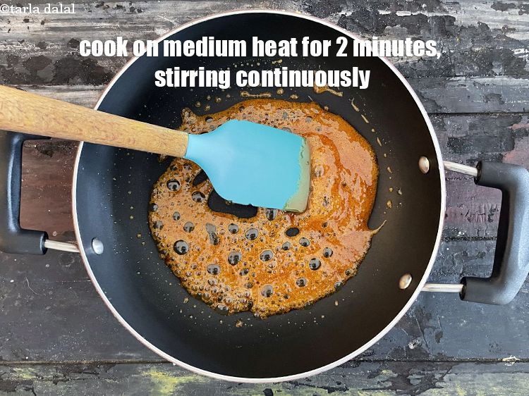 Step 5 – Cook on a medium flame for 2 minutes, while stirring continuously.