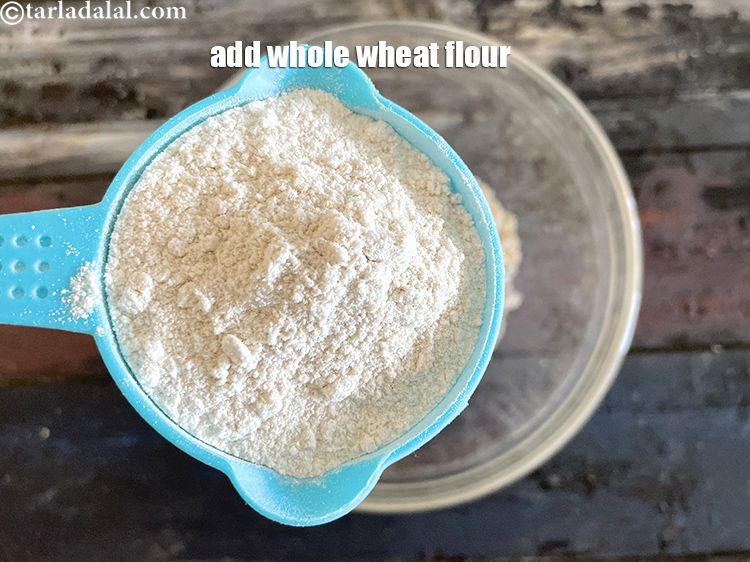 Step 5 – Add&nbsp;<!--%3Cmeta%20charset%3D%22UTF-8%22%20%2F%3E-->1/2 cup&nbsp;<a href="glossary-whole-wheat-flour-gehun-ka-atta-gehun-ka-aata-429i">whole wheat flour (gehun ka atta)</a>.